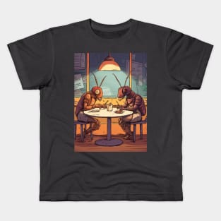 Two Cockroaches Eat a Big Hawaiian Pizza Kids T-Shirt